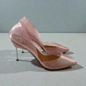 Kurt Geiger Pink Glitter Pointed-Toe Pumps
